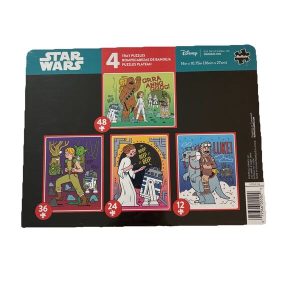 New Buffalo Disney Star Wars 4 Pack of Tray Puzzles 12-48 Piece Puzzles - Picture 2 of 12